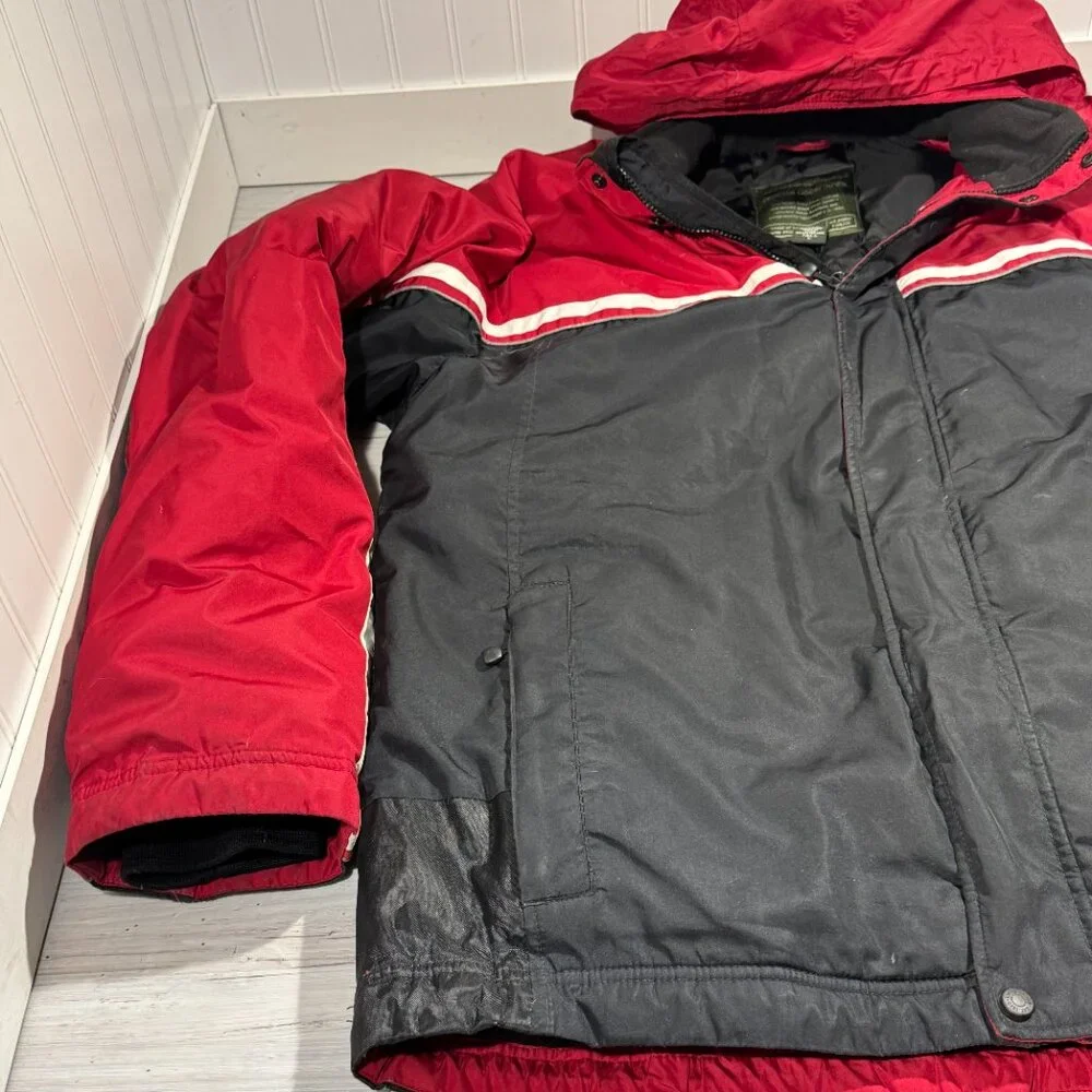 Eddie Bauer Premium Goose Down Insulated Jacket w Hood Men's Sz LT Skiing Hiking